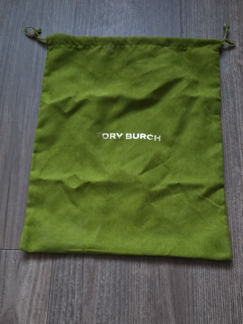 Tory Burch Olive Green Drawstring Dust Pouch